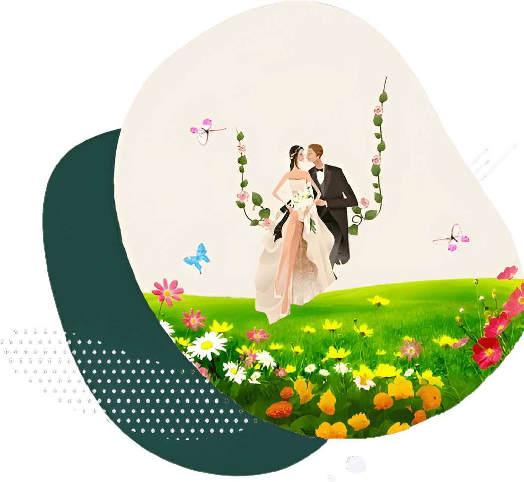 Couple illustration - create marriage biodata for free with BiodataWala biodata maker